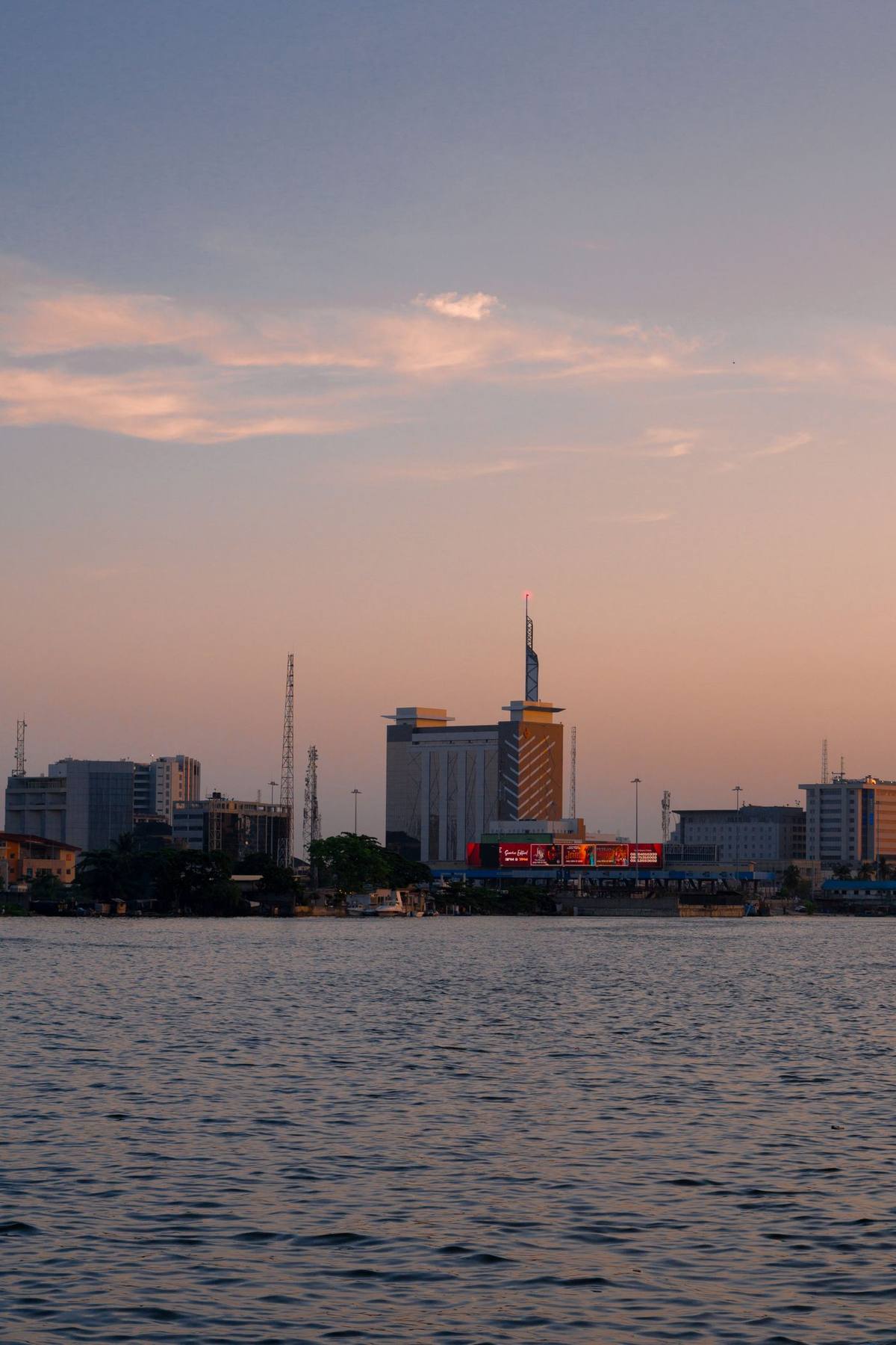 Lagos at sunset from the water