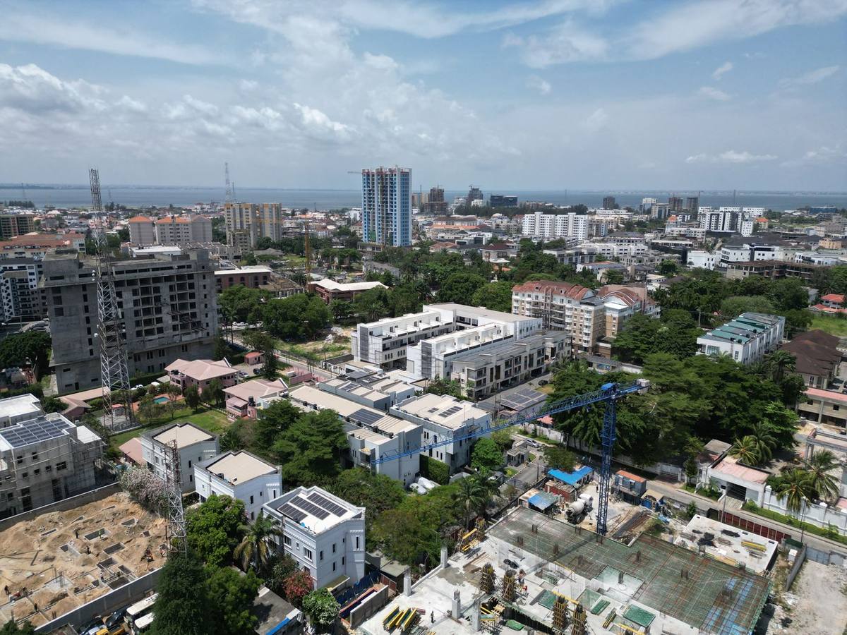 Aerial view of new duplexes and estates in Lagos