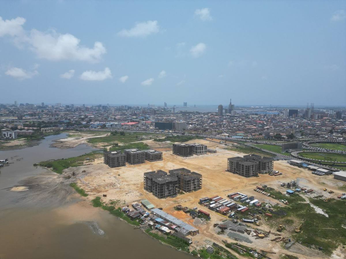 Land being developed by the lagoon